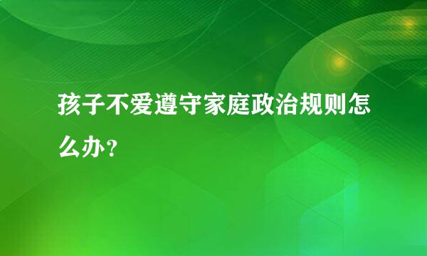 孩子不爱遵守家庭政治规则怎么办？