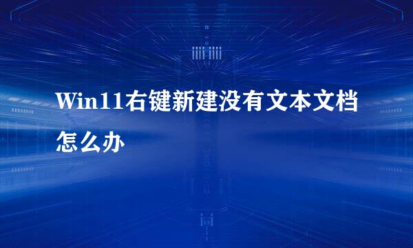 Win11右键新建没有文本文档怎么办