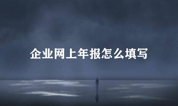 企业网上年报怎么填写