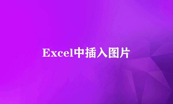 Excel中插入图片