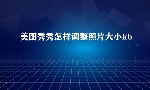 美图秀秀怎样调整照片大小kb