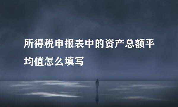 所得税申报表中的资产总额平均值怎么填写