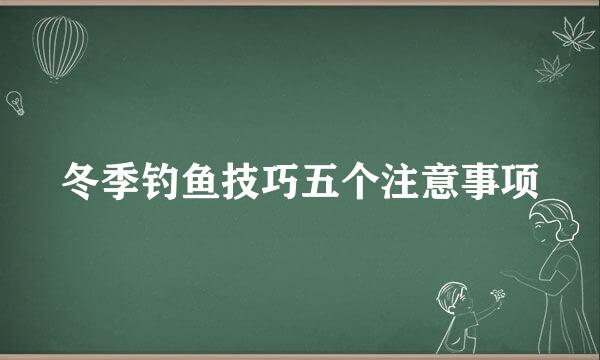 冬季钓鱼技巧五个注意事项